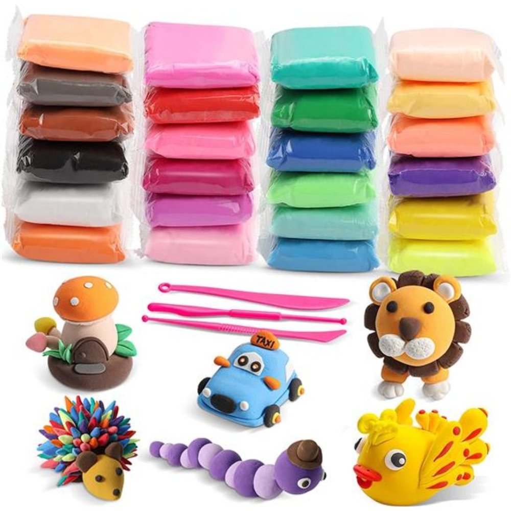 Modeling Clay Kit - 24 Colors Air Dry Ultra Light Clay, Safe & Non-Toxic for Kid